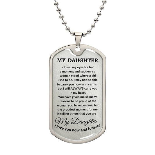 To my Daughter Engraved Necklace